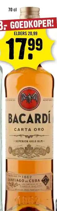 Dirck 3 Bacardí Carta Oro aanbieding