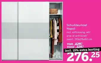 Leen Bakker Schuifdeurkast Napoli aanbieding