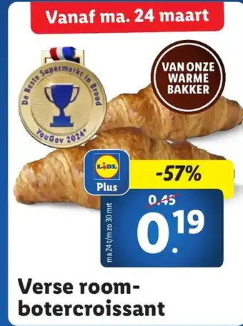 Lidl Verse room botercroissant aanbieding