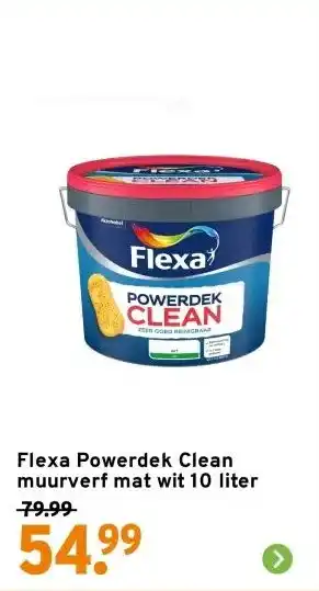 GAMMA Flexa Powerdek Clean muurverf mat wit 10 liter aanbieding