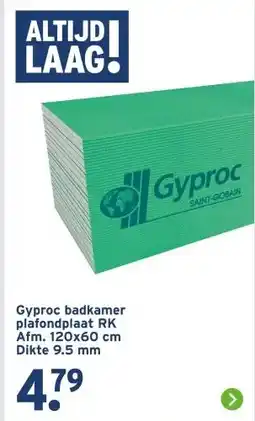 GAMMA Gyproc badkamer plafondplaat RK Afm. 120x60 cm Dikte 9.5 mm aanbieding