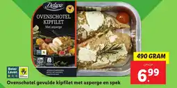 Lidl Ovenschotel gevulde kipfilet met asperge en spek aanbieding