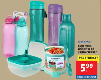 Lidl sistema Lunchbox, drinkfles of yoghurtbeker aanbieding