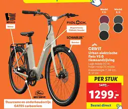 Lidl CRIVIT Urban elektrische fiets Y3.0 riemaandrijving aanbieding