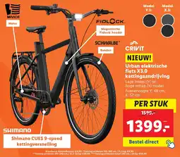 Lidl Urban elektrische fiets X3.0 kettingversnelling aanbieding