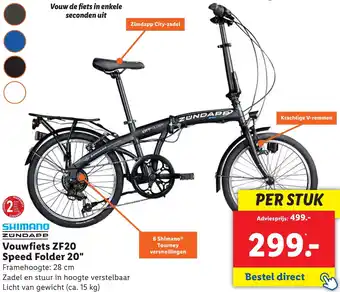 Lidl Vouwfiets ZF20 Speed Folder 20" aanbieding