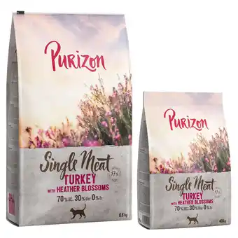 Zooplus 6,5 kg Purizon + 400 g gratis! - Single Meat Kalkoen met Heidebloesem aanbieding