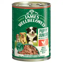 Zooplus Voordeelpakket: 24x400g James Wellbeloved Junior Dog Hypoallergene kip in paté natvoer voor honden aanbieding