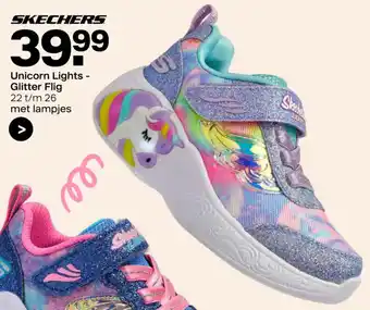 vanHaren Skechers Unicorn Lights Glitter Flig aanbieding