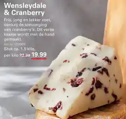 Sligro Wensleydale & Cranberry aanbieding