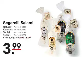 Sligro Segarelli Salami aanbieding