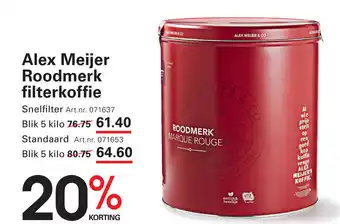 Sligro Alex Meijer Roodmerk filterkoffie aanbieding