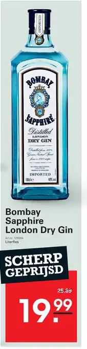 Sligro Bombay Sapphire London Dry Gin aanbieding