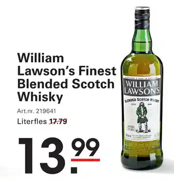 Sligro William Lawson's Finest Blended Scotch Whisky aanbieding