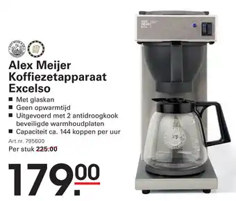 Sligro Alex Meijer Koffiezetapparaat Excelso aanbieding