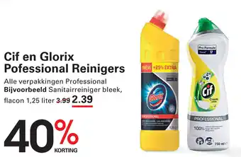 Sligro Cif en Glorix Pofessional Reinigers aanbieding