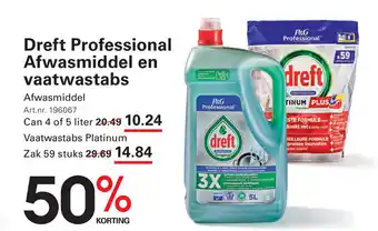 Sligro Dreft Professional Afwasmiddel en vaatwastabs aanbieding