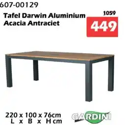 iTEK Tafel Darwin Aluminium  Acacia Antraciet aanbieding