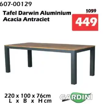 iTEK Tafel Darwin Aluminium  Acacia Antraciet aanbieding