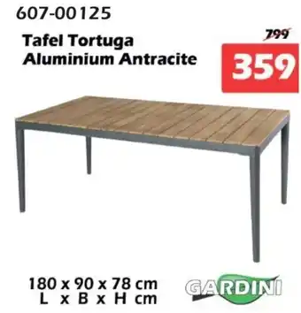 iTEK Tafel Tortuga Aluminium Antracite aanbieding