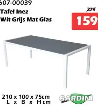 iTEK Tafel Inez Wit Grijs Mat Glas aanbieding