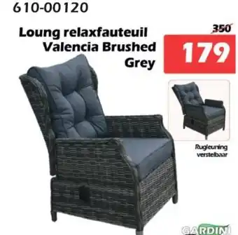 iTEK Loung relaxfauteuil Valencia Brushed Grey aanbieding