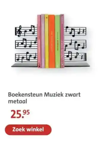 Bruna Boekensteun Muziek zwart metaal aanbieding