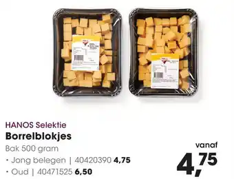 HANOS Borrelblokjes 500g aanbieding