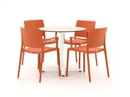 Kees Smit Forza Sile/Canzo ø 80cm dining tuinset 5-delig stapelbaar inklapbaar aanbieding