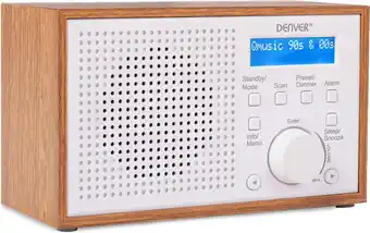 Bol.com Denver DAB Radio - Retro Radio met FM en DAB+ - LCD Scherm - DAB46 - Wit aanbieding