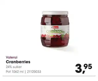 HANOS Valenzi Cranberries 1062ml aanbieding