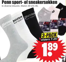 Dirk Penn sport of sneakersokken aanbieding