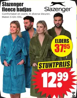 Dirk Slazenger fleece badjas aanbieding