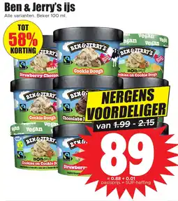 Dirk Ben & Jerry's ijs aanbieding