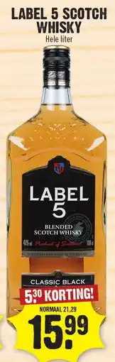 Dirk Label 5 scotch whisky aanbieding