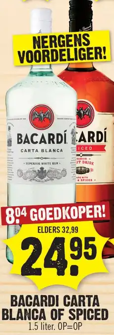 Dirk Bacardi carta blanca of spiced aanbieding