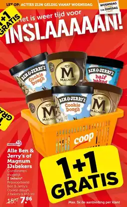 Coop Ben & Jerry's of Magnum IJsbekers aanbieding