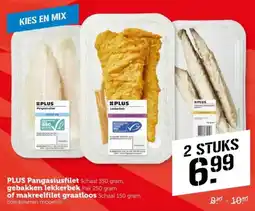 Coop PLUS Pangasiusfilet, gebakken lekkerbek of makreelfilet graatloos aanbieding