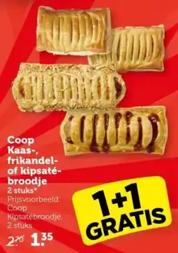 Coop Coop Kaas, frikandel of kipsatébroodje aanbieding