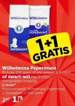 Coop Wilhelmina Pepermunt of zwart-wit aanbieding