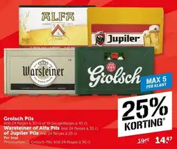 Coop Grolsch Pils, Warsteiner of Alfa Pils of Jupiler Pils aanbieding