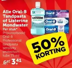 Coop Oral B Tandpasta of Listerine Mondwater aanbieding