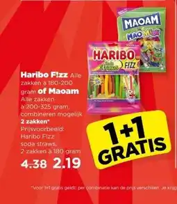 PLUS Haribo F!zz Alle zakken à 180-200 gram of Maoam Alle zakken à 200-325 gram, aanbieding