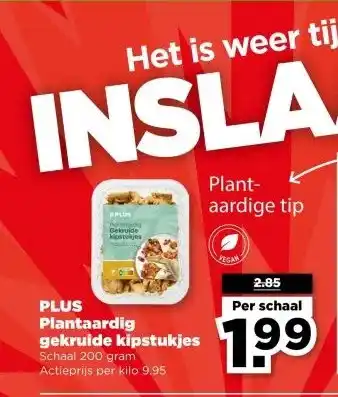 PLUS PLUS Plantaardig gekruide kipstukjes aanbieding