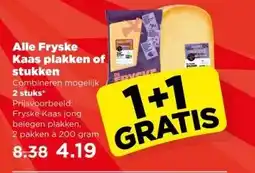 PLUS Alle Fryske Kaas plakken of stukken aanbieding