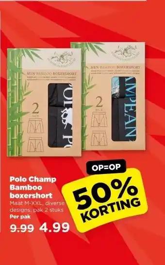 PLUS Polo Champ Bamboo boxershort aanbieding