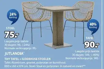 Jysk THY TAFEL +ILDERHUSE STOELEN aanbieding