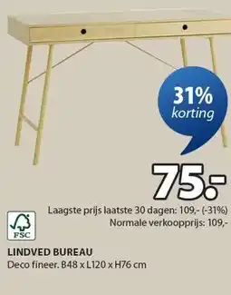 Jysk LINDVED BUREAU aanbieding