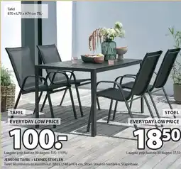 Jysk JERSORE TAFEL + LEKNES STOELEN aanbieding