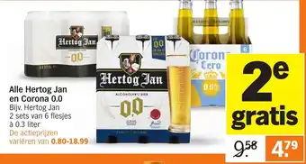 Albert Heijn Alle Hertog Jan en Corona 0.0 aanbieding